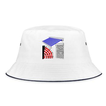 Sun blinds shutter marquis - Bucket Hat - white/navy - Front
