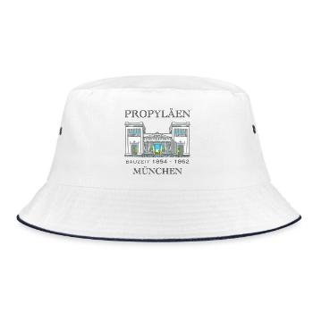 München Propyläen, Bayern - Bucket Hat - Weiß/Navy - Vorne