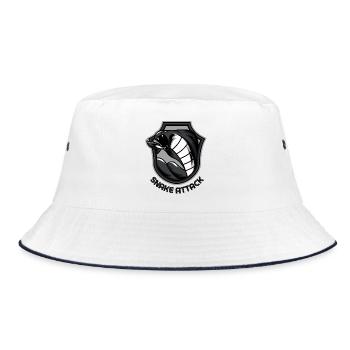 SNAKE ATTACK - Bucket Hat - Weiß/Navy - Vorne