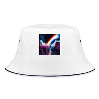Rainbow City Art Futuristic - Bucket Hat - white/navy - Front