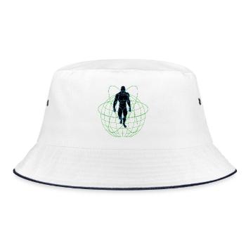 Earth Machine Man Atomic Robot Machine Man - Bucket Hat - white/navy - Front