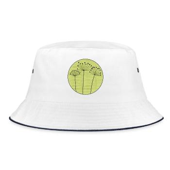 Dried Flower Minimal - Bucket Hat - white/navy - Front