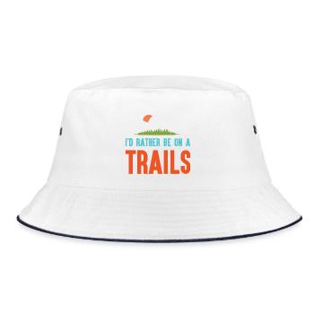Mountains - I'd Rather Be on a Trail - Bucket Hat - white/navy - Front