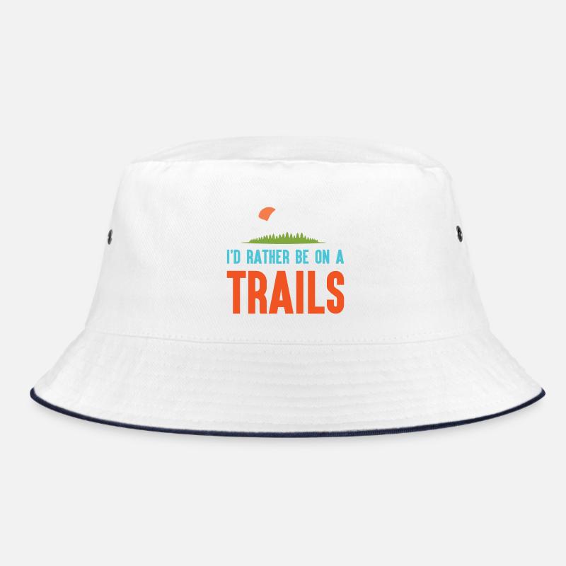 Mountains - I'd Rather Be on a Trail Bucket Hat