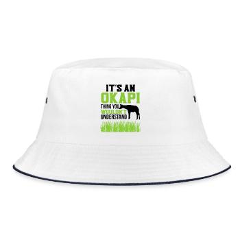 It's an Okapi - Bucket Hat - white/navy - Front