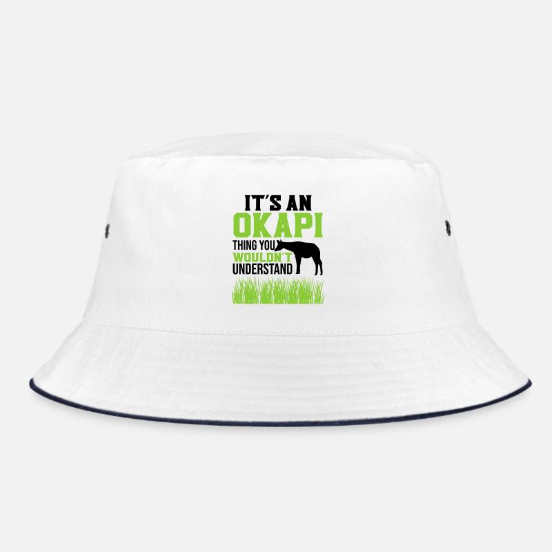 Ist ein Okapi - Bucket Hat - Weiß/Navy