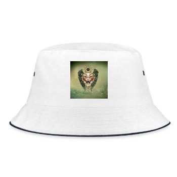 Tiger the king of the jungle - Bucket Hat - white/navy - Front