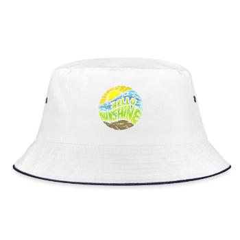 Summer, sun, favorite time! Hello Sunshine! - Bucket Hat - white/navy - Front