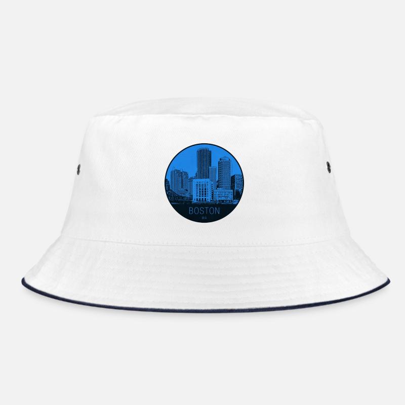 Boston Skyline Blue Circle Bucket Hat