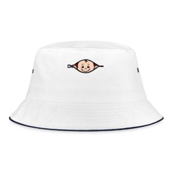 Baby Pregnancy Pregnant Baby bump mother - Bucket Hat - white/navy - Front