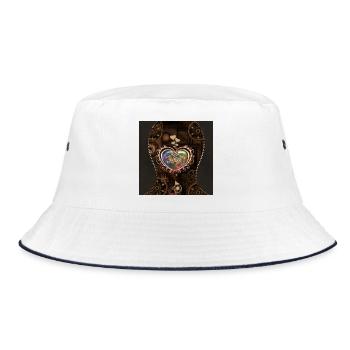 Romantic Steampunk Heart - Bucket Hat - white/navy - Front
