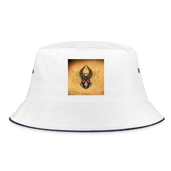 Ancient Egyptian beetle - Bucket Hat - white/navy - Front