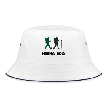 Berggipfel Bergwandern Statement Wandern Natur - Bucket Hat - Weiß/Navy - Vorne