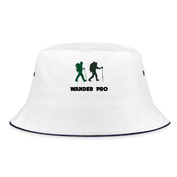Hiking Statement Mountain Peaks Via Ferrata Mountains - Bucket Hat - white/navy - Front