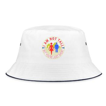 I am not tall but you're just short - Bucket Hat - white/navy - Front