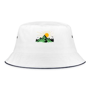 Nature lovers Mountains Nature Hiking Mountain Peaks - Bucket Hat - white/navy - Front