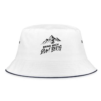 Wanderer Bergsteigen Statement Wandern Berggipfel - Bucket Hat - Weiß/Navy - Vorne