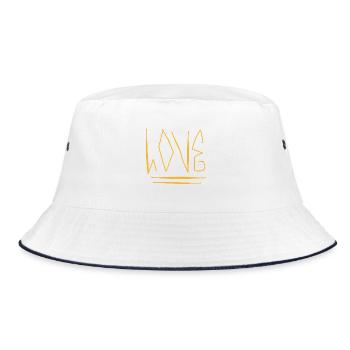 Kapuzenpullover mit Aufschrift Love - Bucket Hat - Weiß/Navy - Vorne
