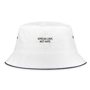 Pride Month - Spread Love Not Hate - Bucket Hat - white/navy - Front