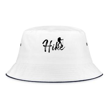 Bergwanderung Wanderung Spruch Wandern Berggipfel - Bucket Hat - Weiß/Navy - Vorne