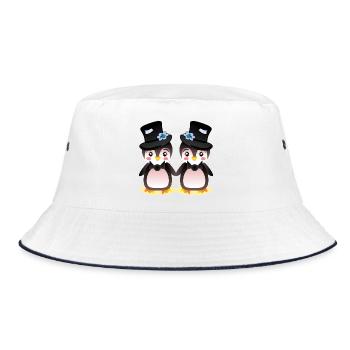 LGBTQIA+ PRIDE - BRÄUTIGAM - Bucket Hat - Weiß/Navy - Vorne