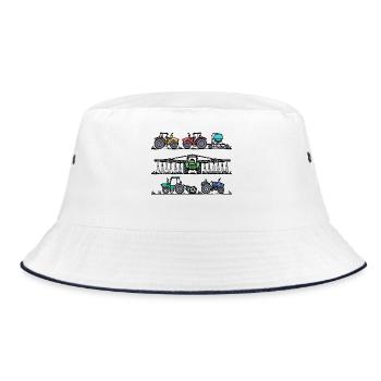 Motor Vehicle Field Arable Farming Commercial Vehicle Organic Farmer - Bucket Hat - white/navy - Front