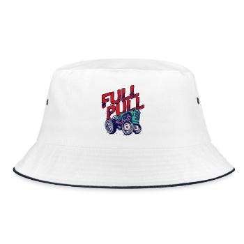 Landwirtschaft Spruch Bauernhof Traktor Landwirt - Bucket Hat - Weiß/Navy - Vorne