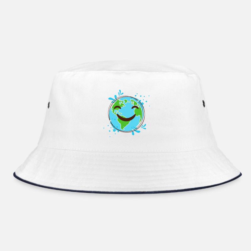 Terre Souriant design globe joyeux - Bob - blanc/marine