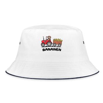 Landmaschinen Fahrzeug Spruch Traktor Schlepper - Bucket Hat - Weiß/Navy - Vorne