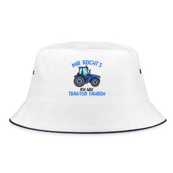 Traktor Statement Nutzfahrzeug Landleben Ackerbau - Bucket Hat - Weiß/Navy - Vorne