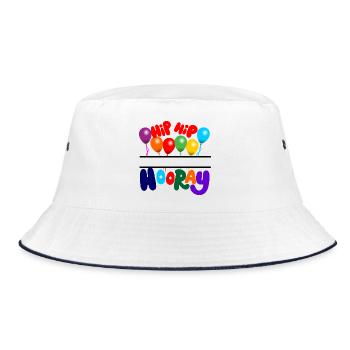 Hip hip hurrah party - Bucket Hat - white/navy - Front