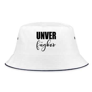 SCHRIFTZUG UNVERFÜGBAR - STATUS - Bucket Hat - Weiß/Navy - Vorne