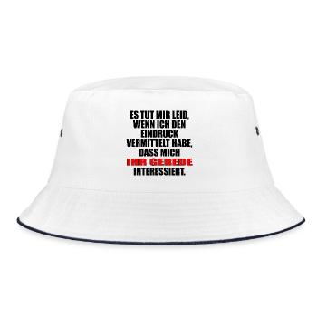 Kein Interesse - Bucket Hat - Weiß/Navy - Vorne