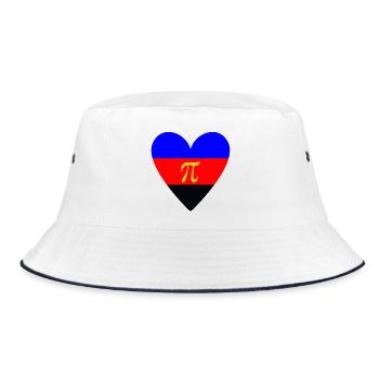 Polyamorie Pride Herzdesign - Bucket Hat - Weiß/Navy - Vorne