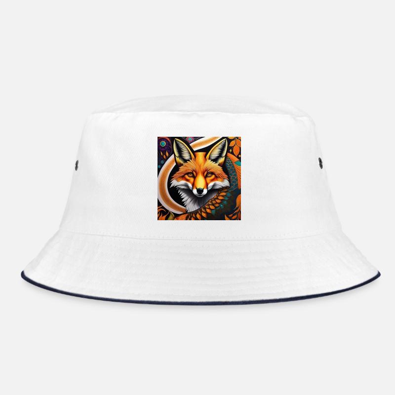 Fuchs - Bucket Hat - Weiß/Navy