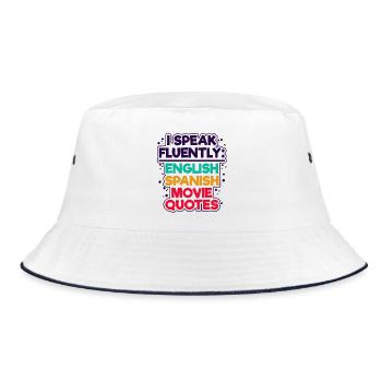 Cinema Statement Movies Movies Binge Watching - Bucket Hat - white/navy - Front