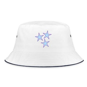 STAR. STARS. STAR. FEAST. ANNIVERSARY. CHRISTMAS - Bucket Hat - white/navy - Front