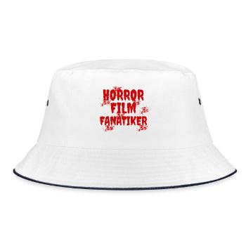 Serien Streaming Movies Statement Dvd Abend Filme - Bucket Hat - Weiß/Navy - Vorne