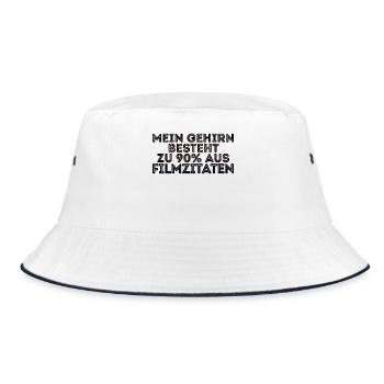 Filmabend Filme Movies Statement Streaming Serien - Bucket Hat - Weiß/Navy - Vorne