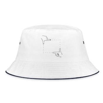 Hand Signals Image Detail - Bucket Hat - white/navy - Front