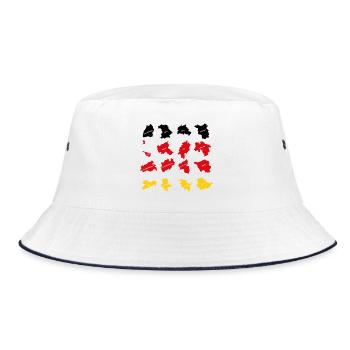 Flag of German States - Bucket Hat - white/navy - Front