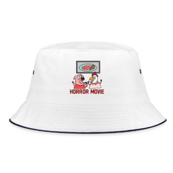 Dvd Evening Movies Binge Watching Statement Series - Bucket Hat - white/navy - Front