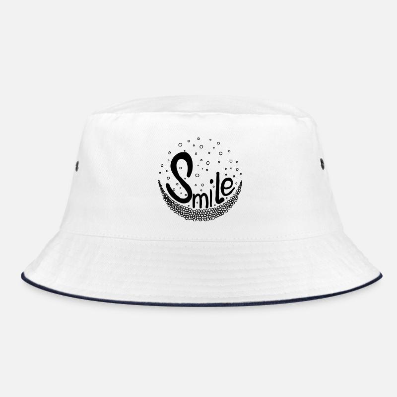Smile - Bucket Hat - Weiß/Navy