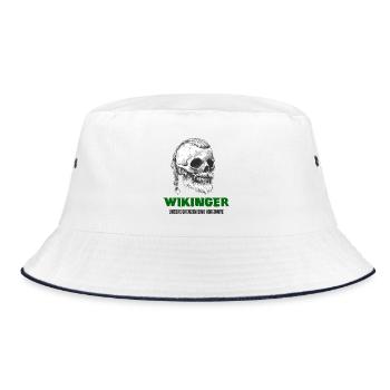 Wikinger Totenkopf Design - Bucket Hat - Weiß/Navy - Vorne