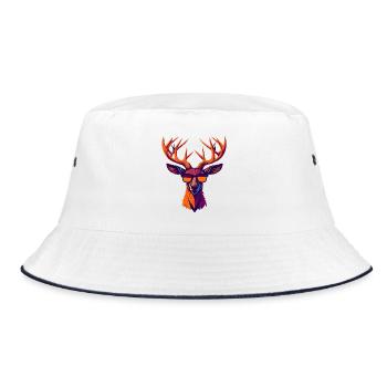 Retro Deer Revolt - Bucket Hat - white/navy - Front