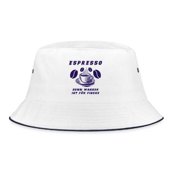 Espresso Design - Bucket Hat - Weiß/Navy - Vorne