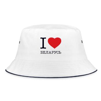 I LOVE BELARUS Weißrussland - Bucket Hat - Weiß/Navy - Vorne