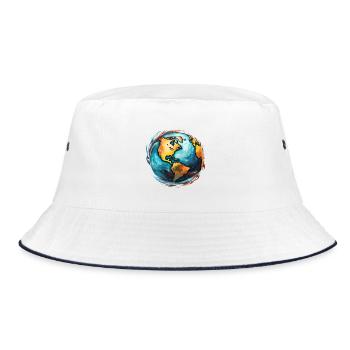 Globe in motion - Bucket Hat - white/navy - Front