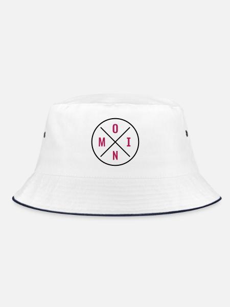 Moin Kreis Kreuz - Bucket Hat - Weiß/Navy - Vorne