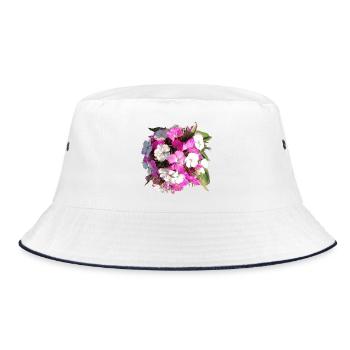 Bouquet of carnations - Bucket Hat - white/navy - Front